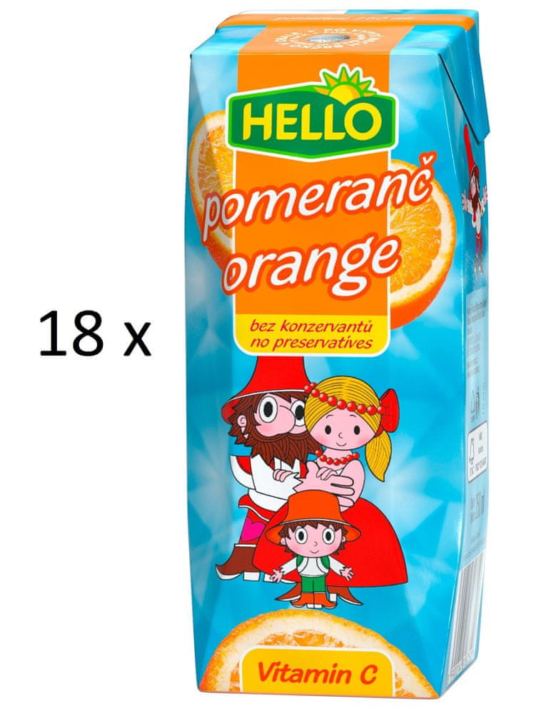Hello Mini pomaranč 18 x 250 ml